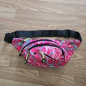 Pink Geometric Waist Bag